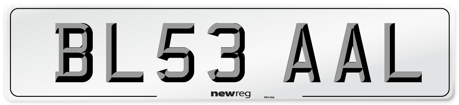 BL53 AAL Number Plate from New Reg